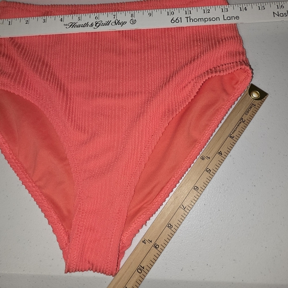 Old Navy Coral Tropics Ribbed High-Waist Hi-Coverage Bikini Set Size M - Picture 16 of 16